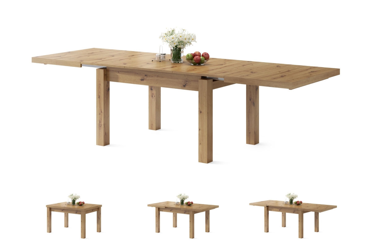 ROYAL Artisan Oak - KLASISKS GALDS 120x90, IZGAROJAMS LĪDZ 270 cm!