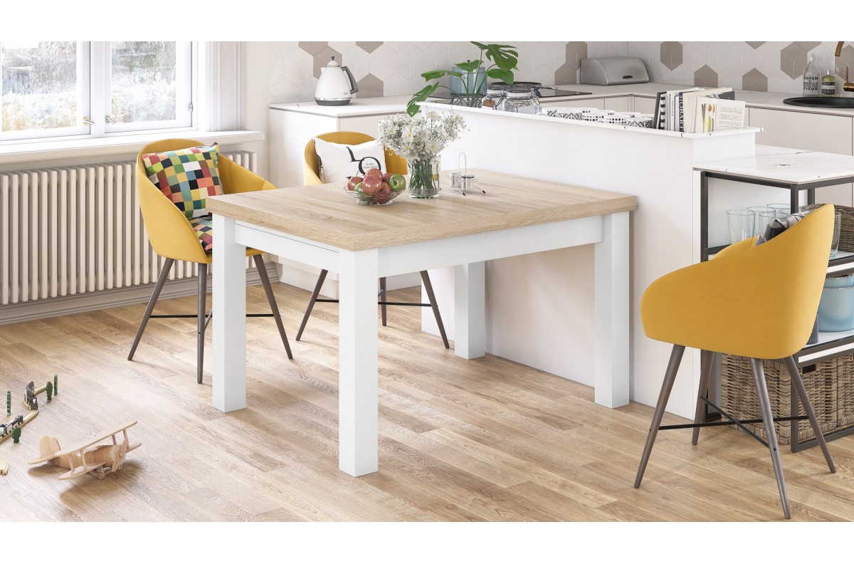 ROYAL Sonoma ozols/matēti balts - izvelkams galds līdz 2,7 m garumā — изображение 2