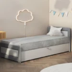ZOE gulta ar uzglabāšanas kasti un mīkstu matraci 90x200 cm