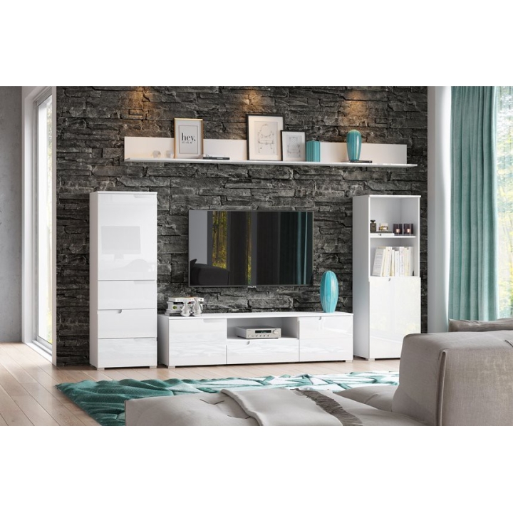 TV skapis Selene, spīdīgi balts, Type 09 Szynaka Meble — изображение 6