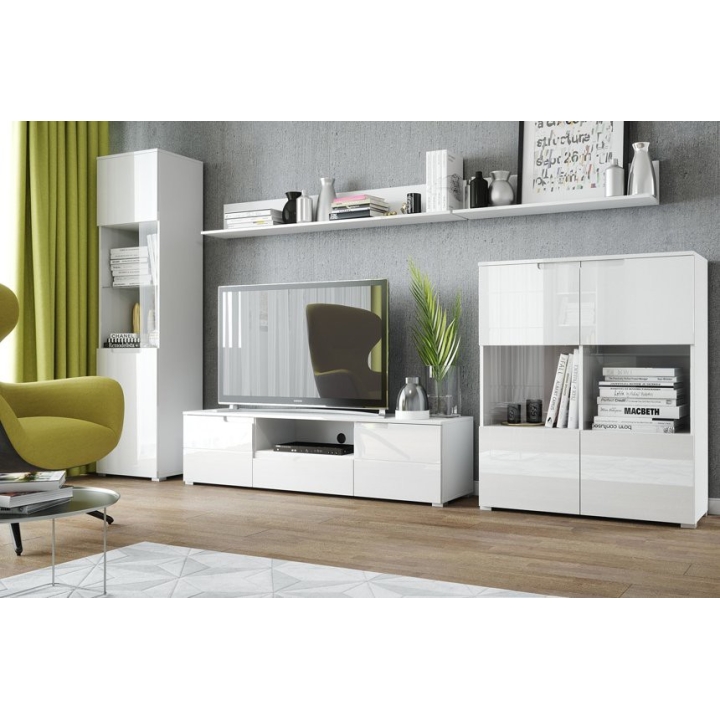 TV skapis Selene, spīdīgi balts, Type 09 Szynaka Meble — изображение 7