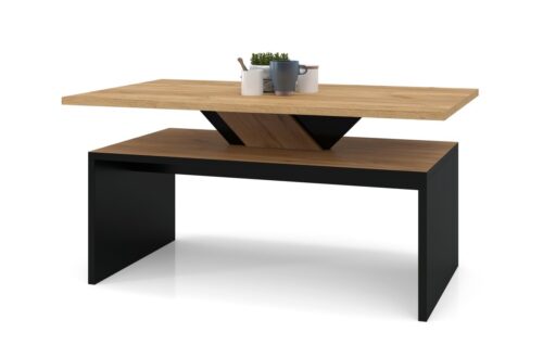 SISI Craft ozols zelta/melns – MODERNS KAFIJAS GALDIŅŠ