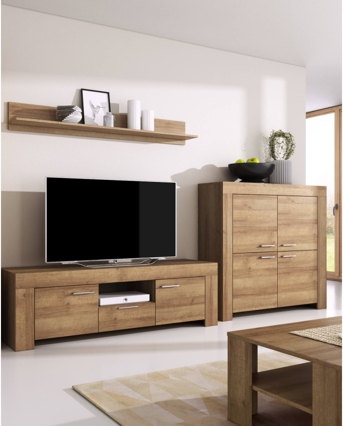 Kafijas galdiņš, Sky L103 kafijas galdiņš, plaukts, Riviera Oak — 3 attēls