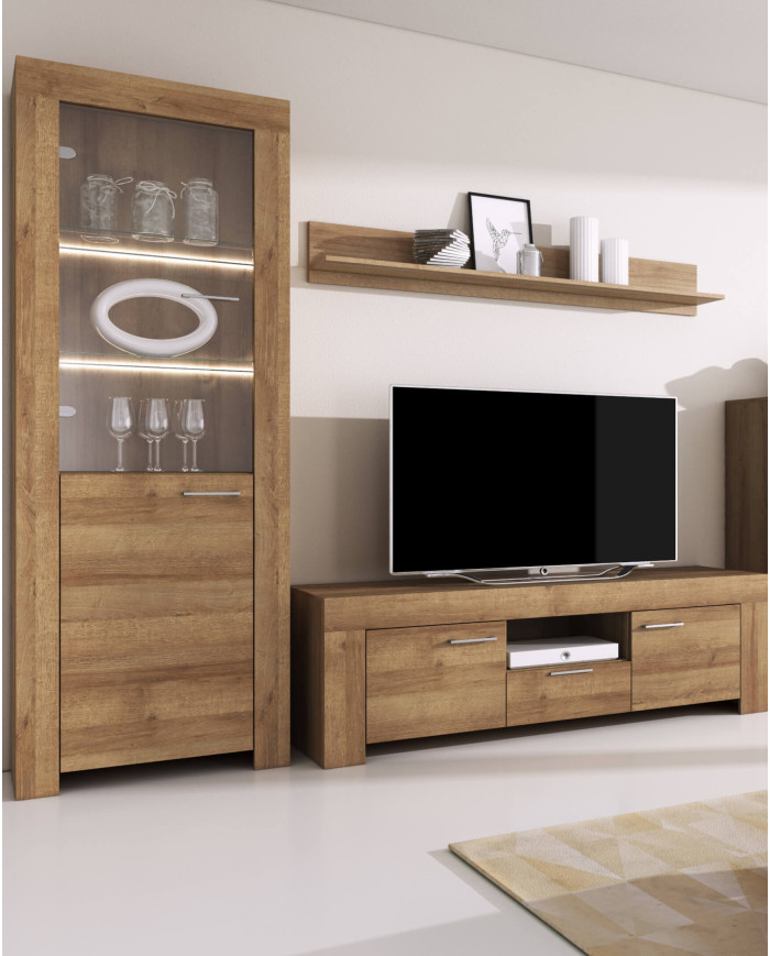 Kafijas galdiņš, Sky L103 kafijas galdiņš, plaukts, Riviera Oak — 4 attēls