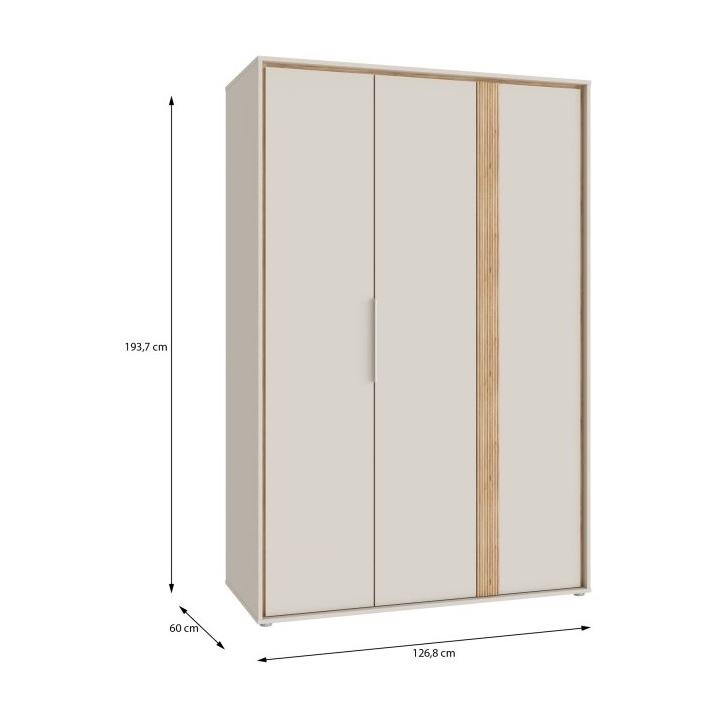 Skapis 130 cm Wexlin bēšā/ozola krāsā Mauvella Forte — изображение 6