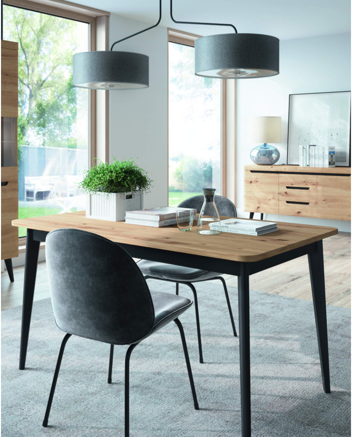 Nordi NRTV160 TV skapītis ar atvilktnēm, Artisan Oak/Black — 6 attēls