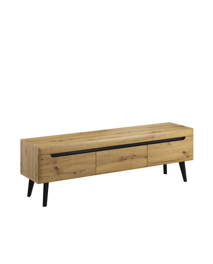 Nordi NRTV160 TV skapītis ar atvilktnēm, Artisan Oak/Black
