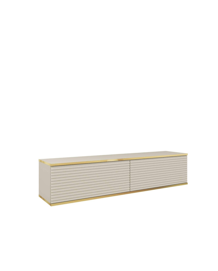 Oro 135 MDF TV skapītis, ar durvīm, stiprināms pie sienas, bēšā/zelta krāsā