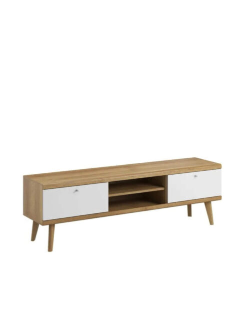 Primo PRTV 160 TV skapītis, ar durvīm, Riviera Oak/White
