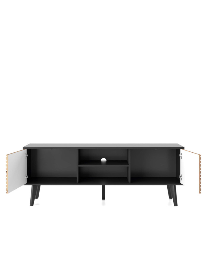 Willow RTV154 TV skapītis, ar durvīm, niša, Artisan Oak/Black — изображение 2