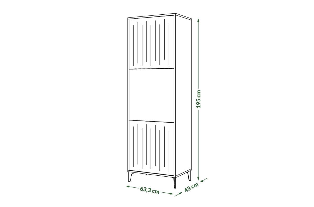 Augsts skapis RIMINI SZ-63 Taupe Beige/Matēti melns - MODERNS SKAPIS/KOLONNĀ AR PLAUKTIEM UN RIEVOTĀM FASĀDĒM — 5 attēls
