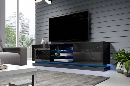 QIU RTV 200 cm melns ar LED