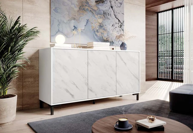 MARMO kumode 150, balts marmors