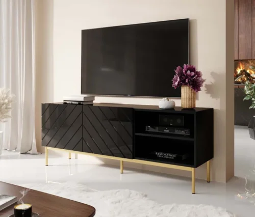 ABETO TV skapītis 150 cm, 2 krāsas, uz rāmja