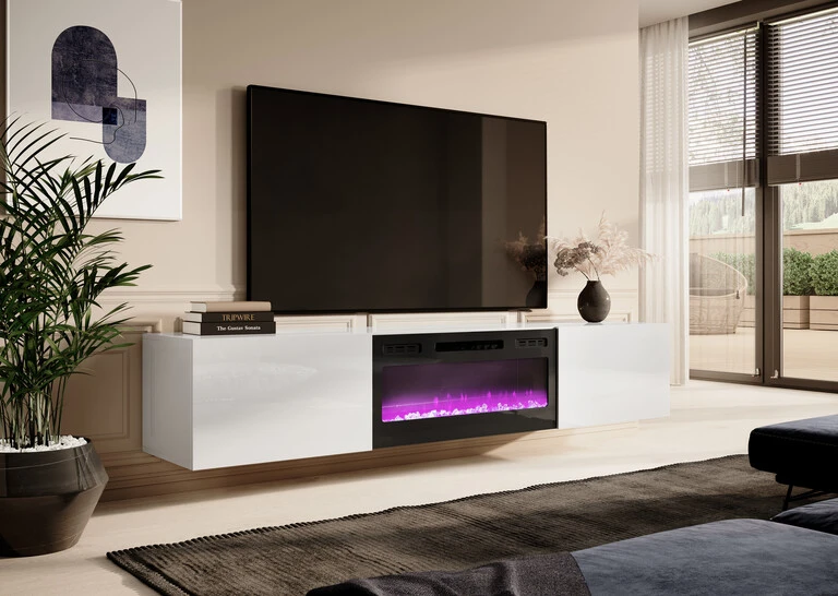 IZSLĪDĒJAMS RTV 200 cm spīdīgi balts