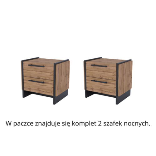 AMINO naktsgaldiņi (2 gab.) – 2 gab. Wotan ozolkoka/melnkoka komplekts