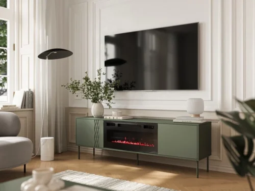 TRESSE TV skapītis 180 paklājs ar kamīnu