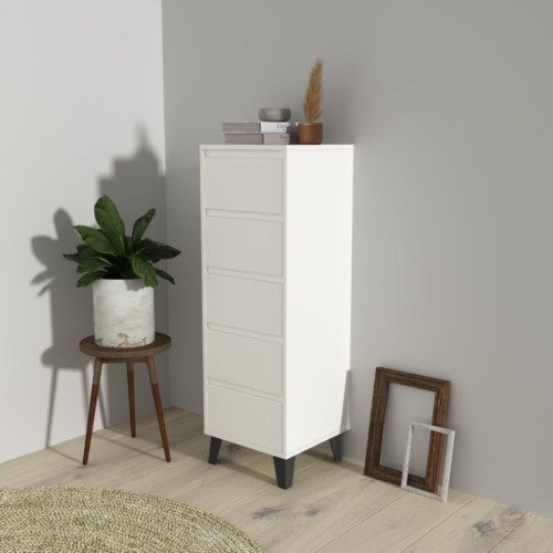 BORG kumode 5S/40 baltā krāsā