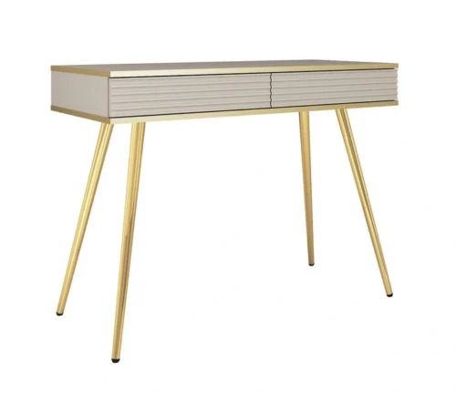 Oro T102 bēšs rievots MDF tualetes galdiņš ar atvilktnēm