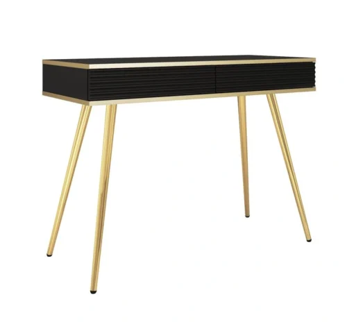 Oro T102 melna rievota MDF konsoles kumode ar atvilktnēm