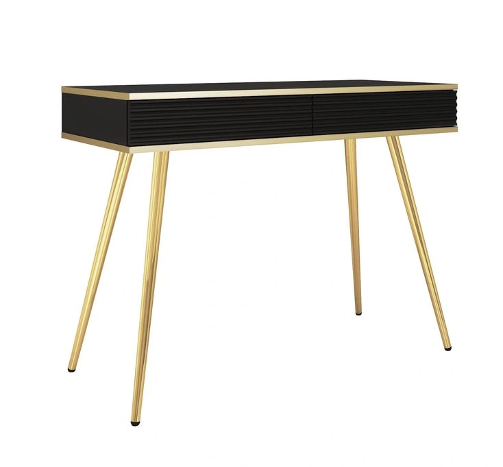 Oro T102 melna rievota MDF konsoles kumode ar atvilktnēm