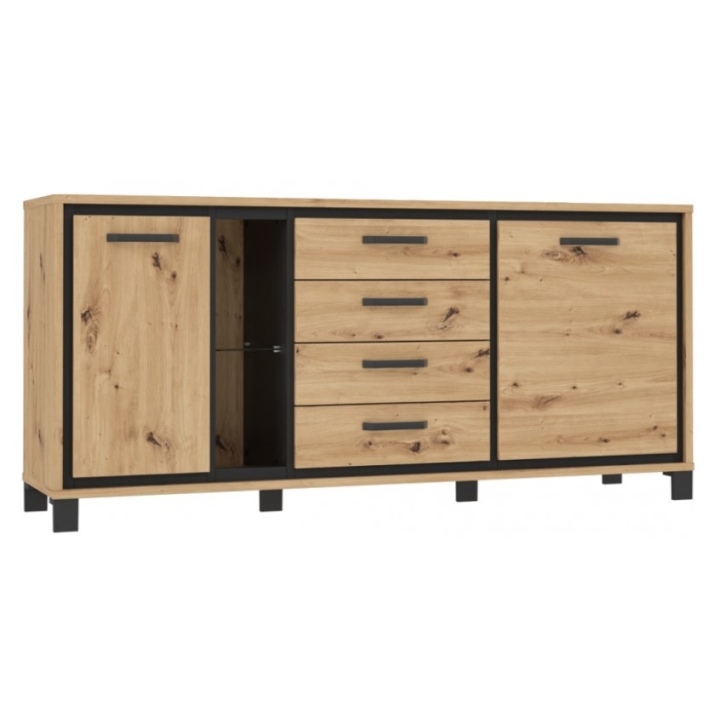 Trondheim kumode L TDHK242L Artisan Oak / Black Oak Forte