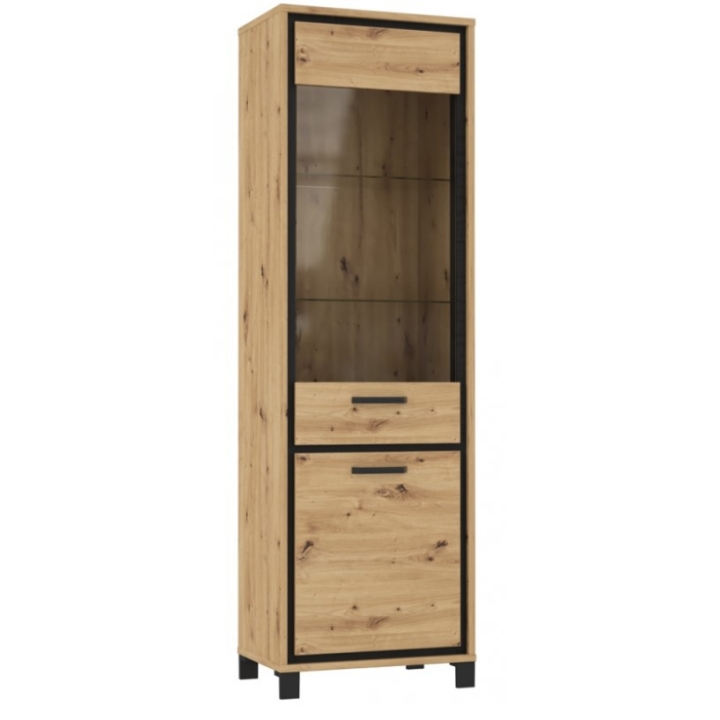 Trondheimas vitrīna K/D TDHV712 Artisan Oak / Forte Black Oak