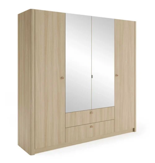 4 durvju skapis ar spoguļiem 213 cm Viki