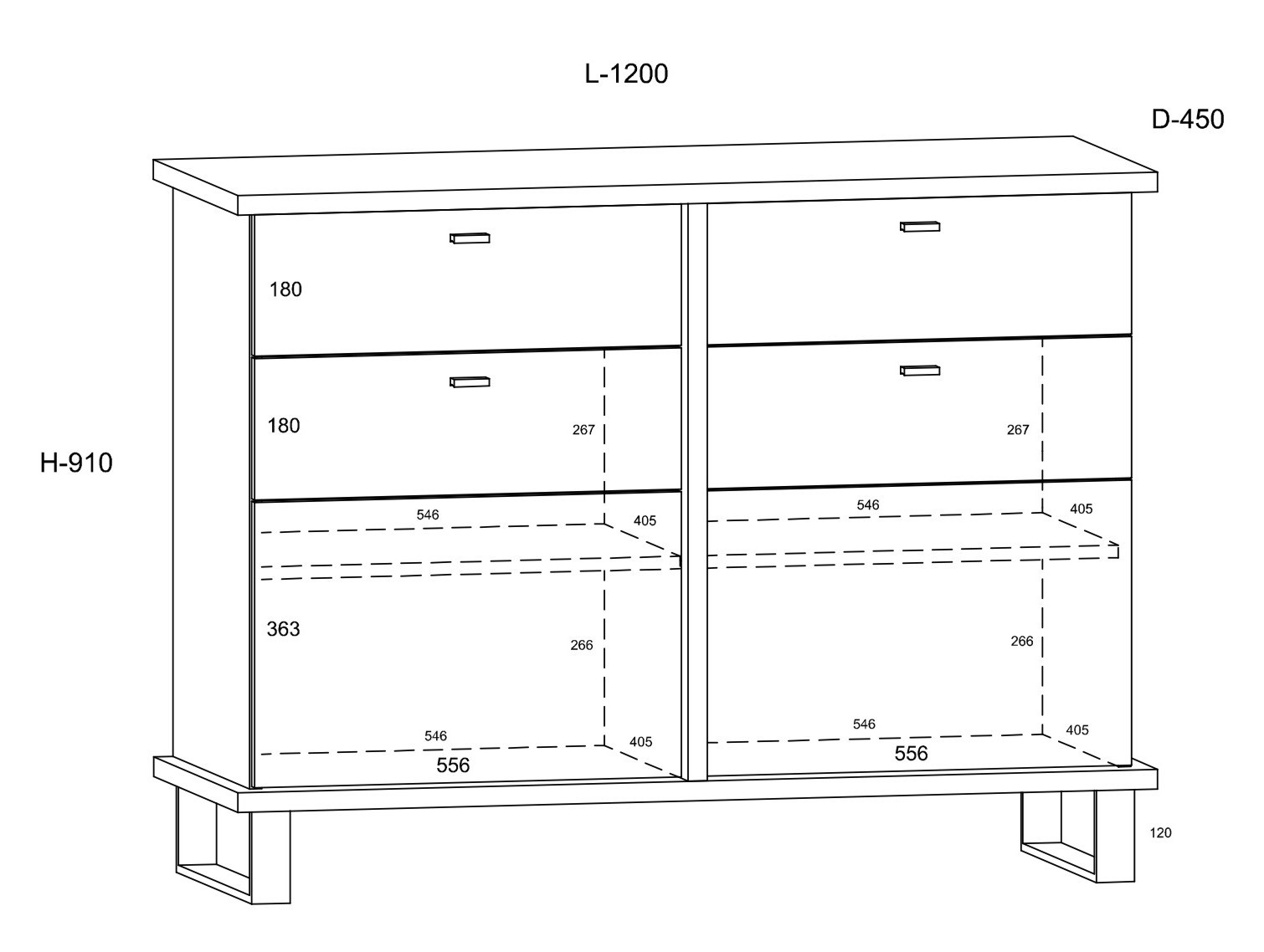 CRASSY 06 mēbeļu kumode 2D2S — 7 attēls