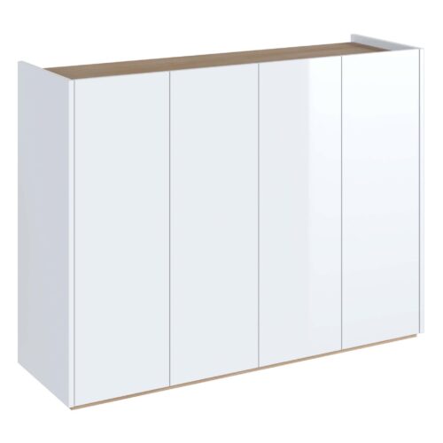 EASY EA-02 kumode ar apgaismojumu, spīdīgi balta/skandināvu ozols