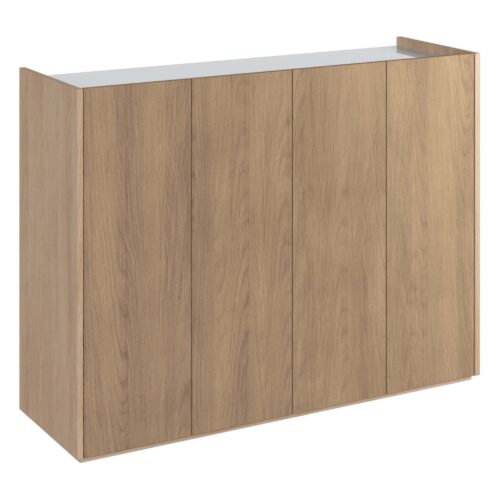 EASY EA-02 kumode ar apgaismojumu, skandināvu ozolkoka krāsa / spīdīgi balta krāsa