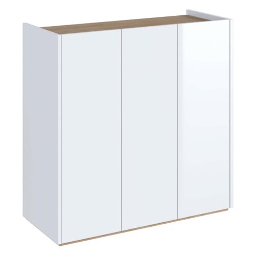EASY EA-03 kumode ar apgaismojumu, spīdīgi balta/skandināvu ozols
