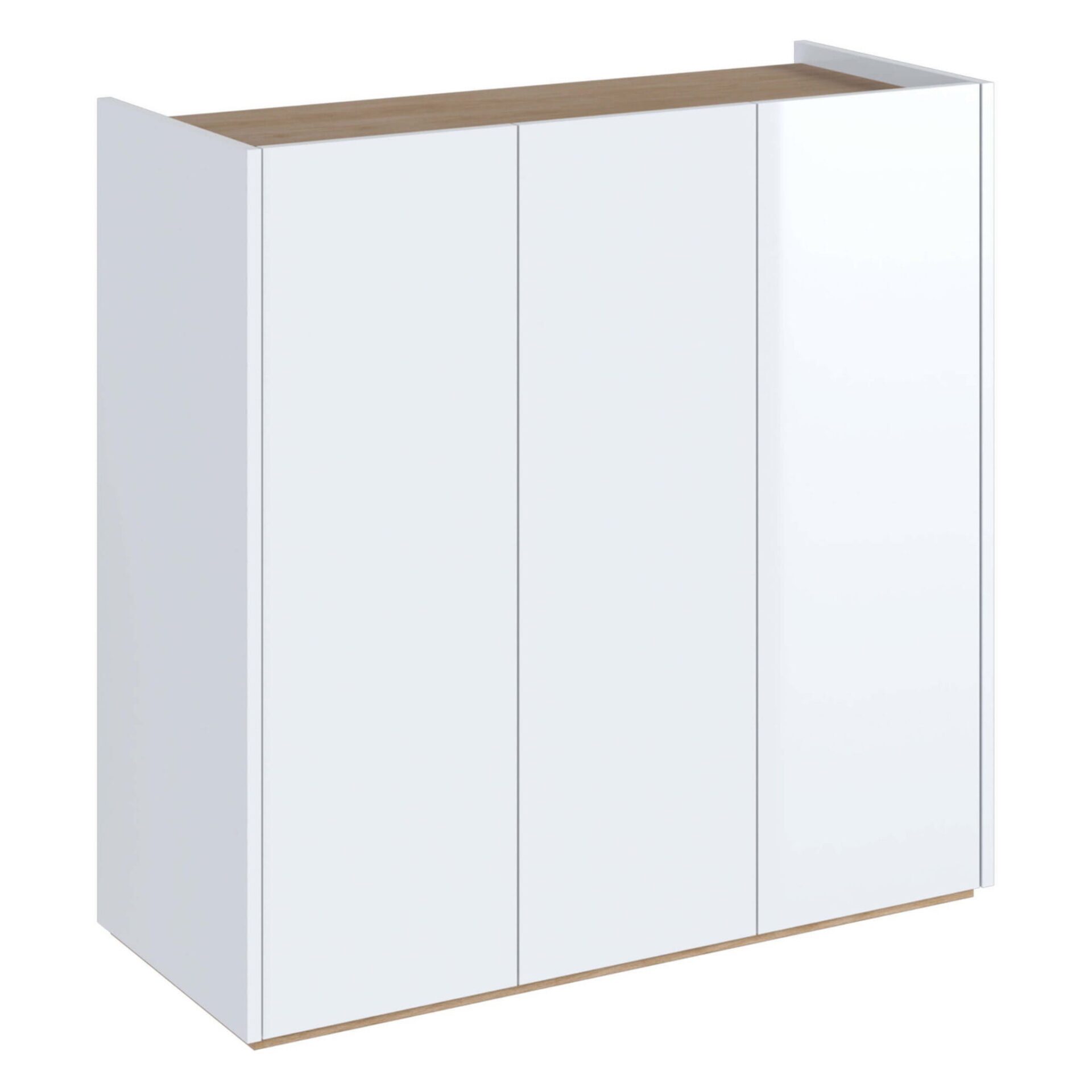 EASY EA-03 kumode ar apgaismojumu, spīdīgi balta/skandināvu ozols