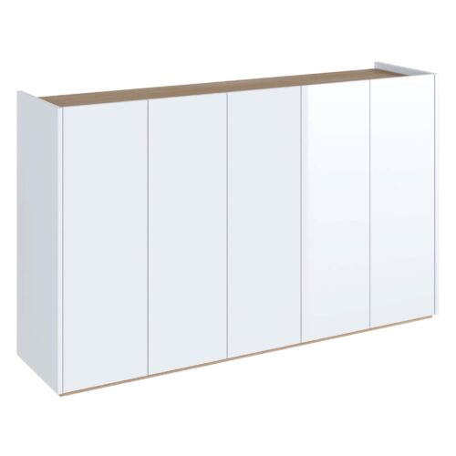 EASY EA-01 kumode ar apgaismojumu, spīdīgi balta/skandināvu ozols