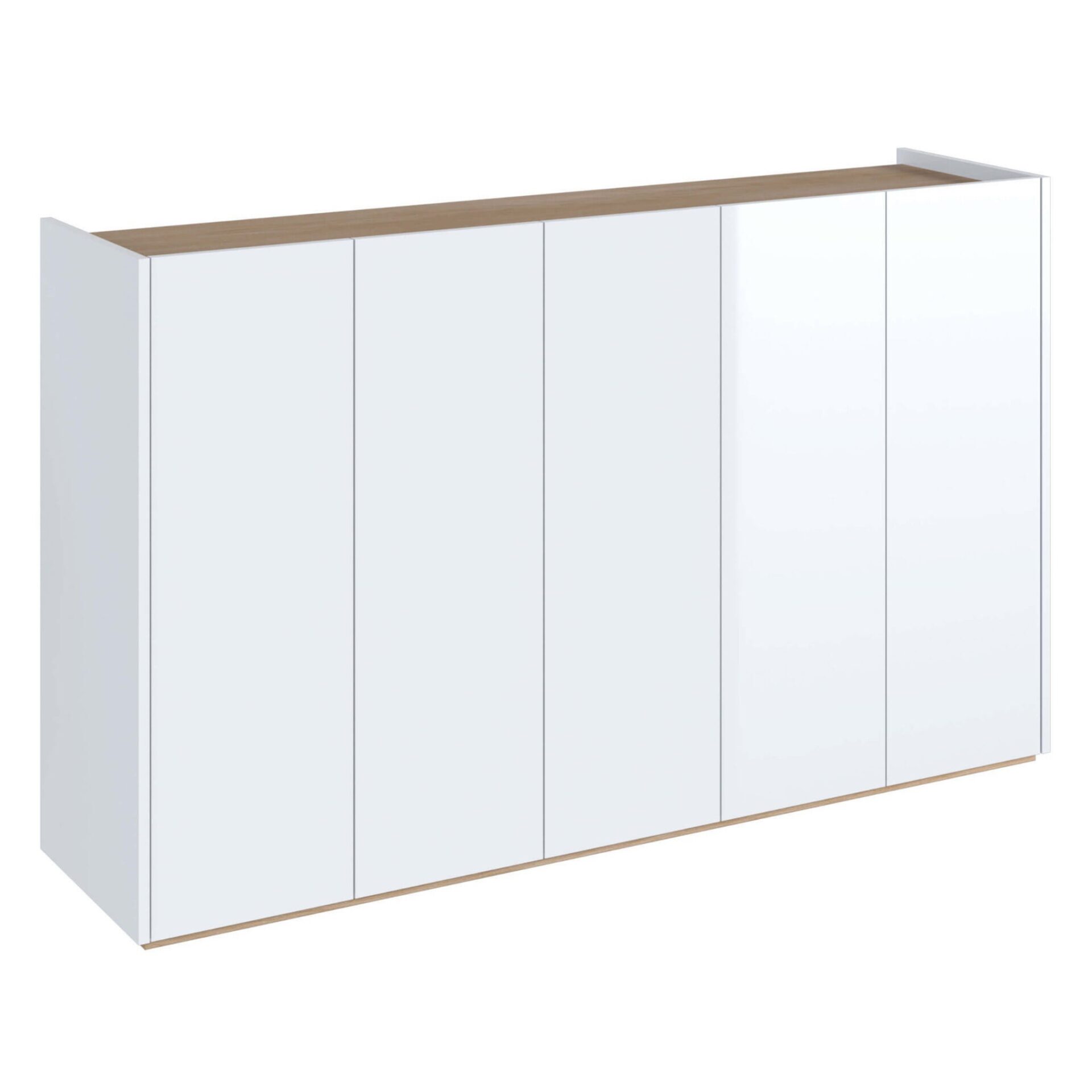 EASY EA-01 kumode ar apgaismojumu, spīdīgi balta/skandināvu ozols