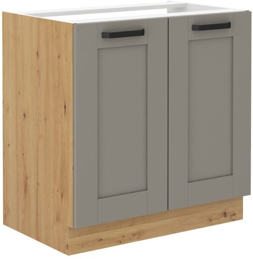 Apakšējais skapītis 80 cm, Luna artisan/māla pelēka izlietne 80 ZL 2F BB