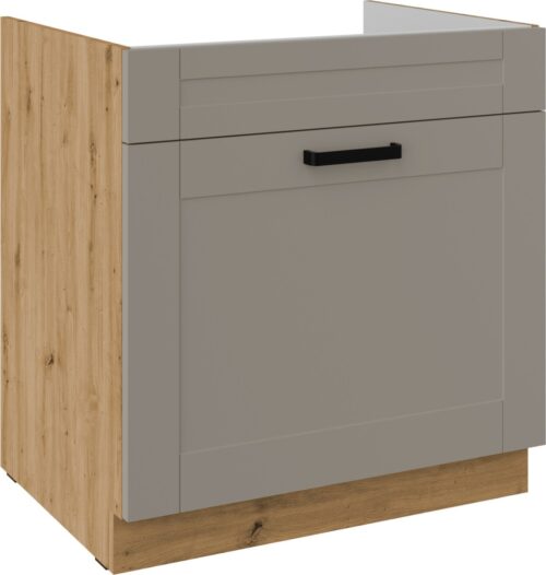 Apakšējais skapītis 80 cm, izlietnes atvilktne, Luna, artisan/māla pelēks, 80 ZL 1S BB PREMIUM BOX