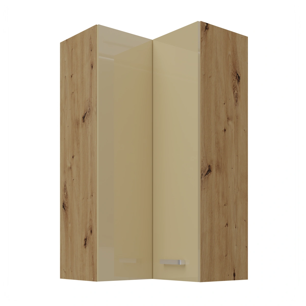 Augšējais stūra skapis 60 cm Artisan kapučīno spīdīgs 58x58 GN-108 2F 90 grādi