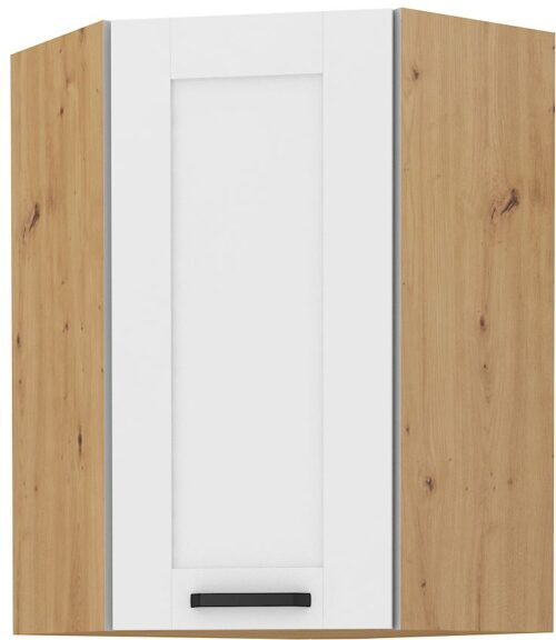 Augšējais stūra skapis 60 cm Luna balts/artisan 60×60 GN-90 (45 grādi) 1F