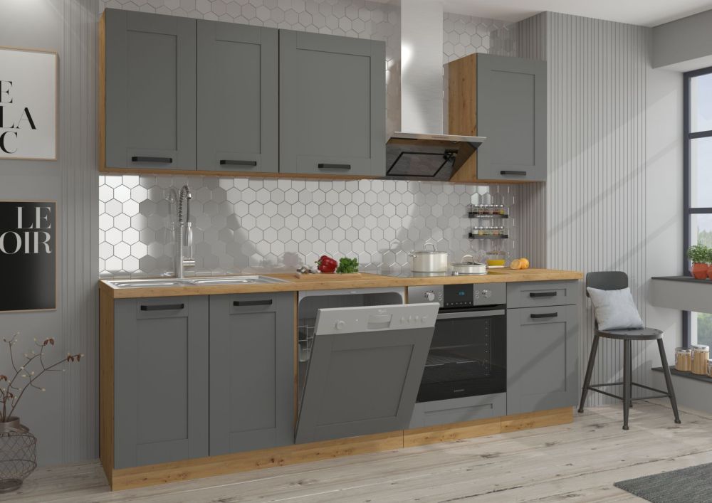 Sienas skapītis ar pārsegu 50 cm Luna artisan/pelēks 50 GU-36 1F — 4 attēls