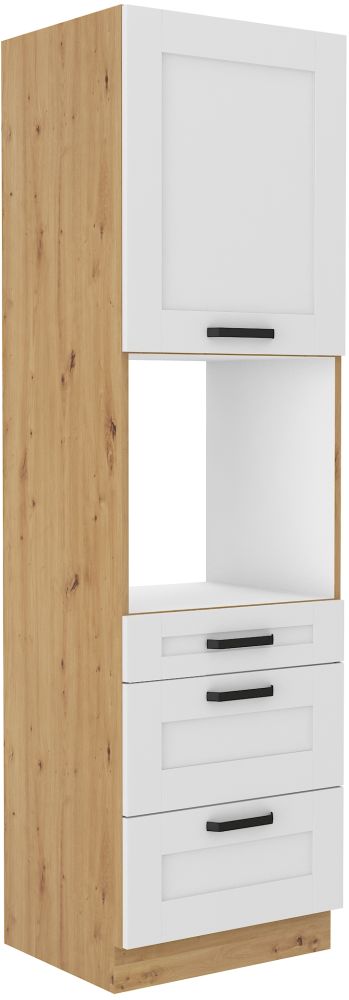 60 cm augsts skapis, cepeškrāsns ar atvilktnēm, Luna white/artisan 60 DPS-210 3S 1F