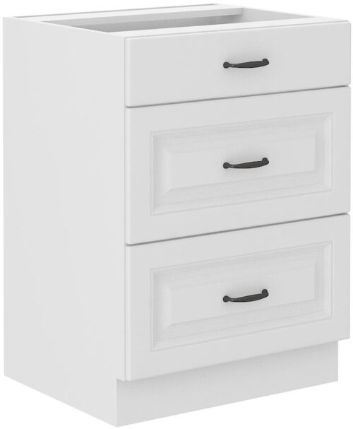 Apakšējais skapis 60 cm ar atvilktnēm Stillo balts 60 D 3S BB