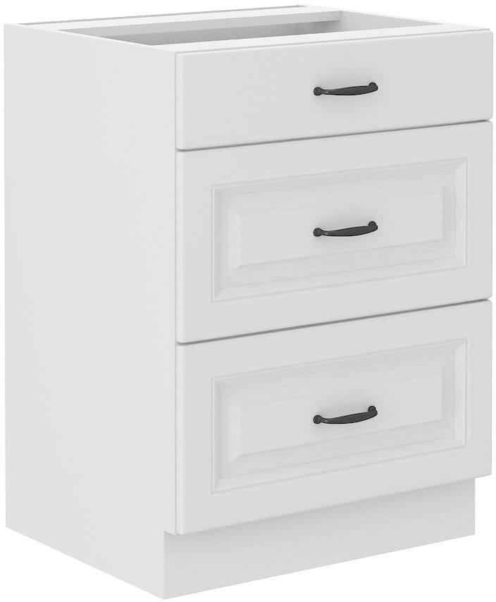 Apakšējais skapis 60 cm ar atvilktnēm Stillo balts 60 D 3S BB