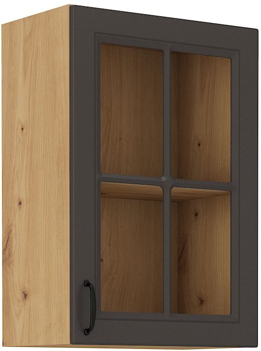 Sienas skapis 40 cm vitrīna Stillo artisan/grafīta krāsa 40 GS-72 1F