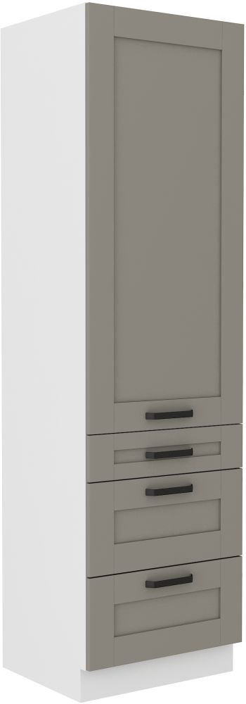 Luna balts/māla pelēks 60 cm pieliekamais skapis ar atvilktnēm DKS-210 3S 1F