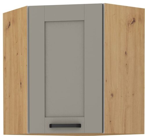 Augšējais stūra skapis 60 cm Luna artisan/māla pelēks 60×60 GN-72 (45 grādi) 1F