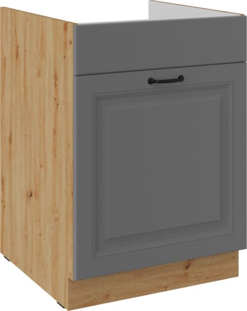 Apakšējais skapītis 60 cm, izlietne, atvilktne, Stillo artisan/pelēks, 60 ZL, 1S, BB, PREMIUM BOX