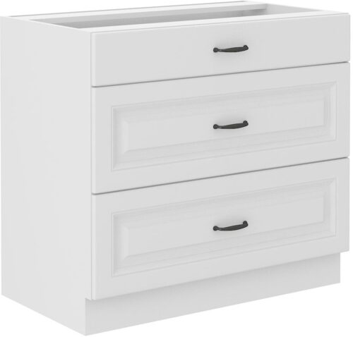 Apakšējais skapis 80 cm ar atvilktnēm Stillo balts 80 D 3S BB