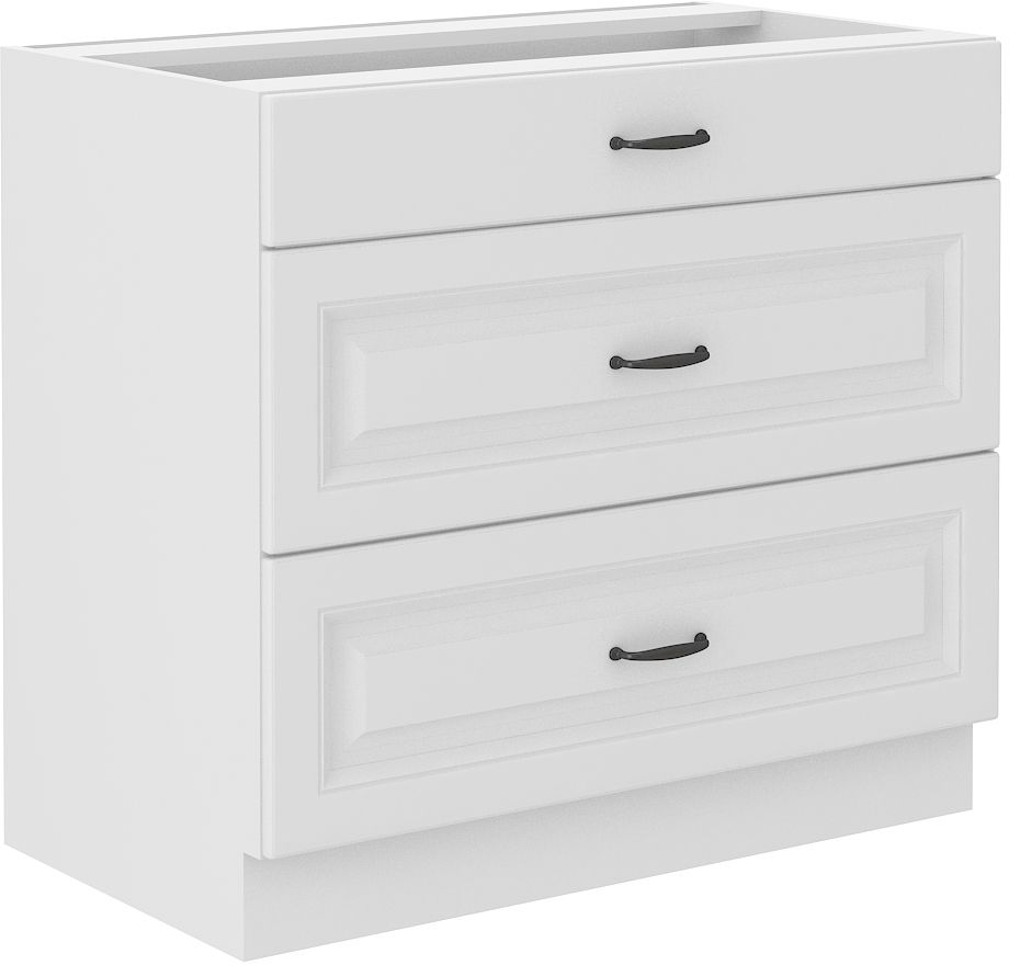 Apakšējais skapis 80 cm ar atvilktnēm Stillo balts 80 D 3S BB
