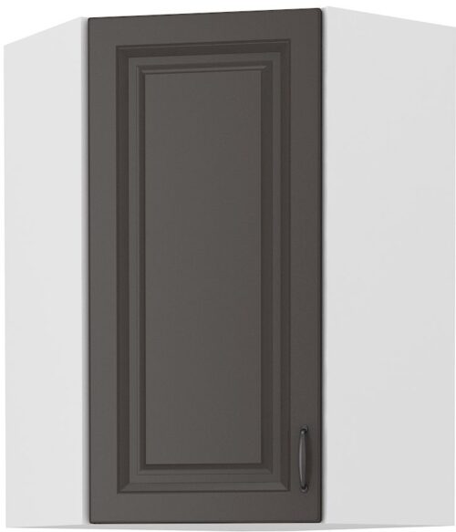 Augšējais stūra skapis 60 cm Stillo balts/grafīts 60×60 GN-90 45 grādi 1F